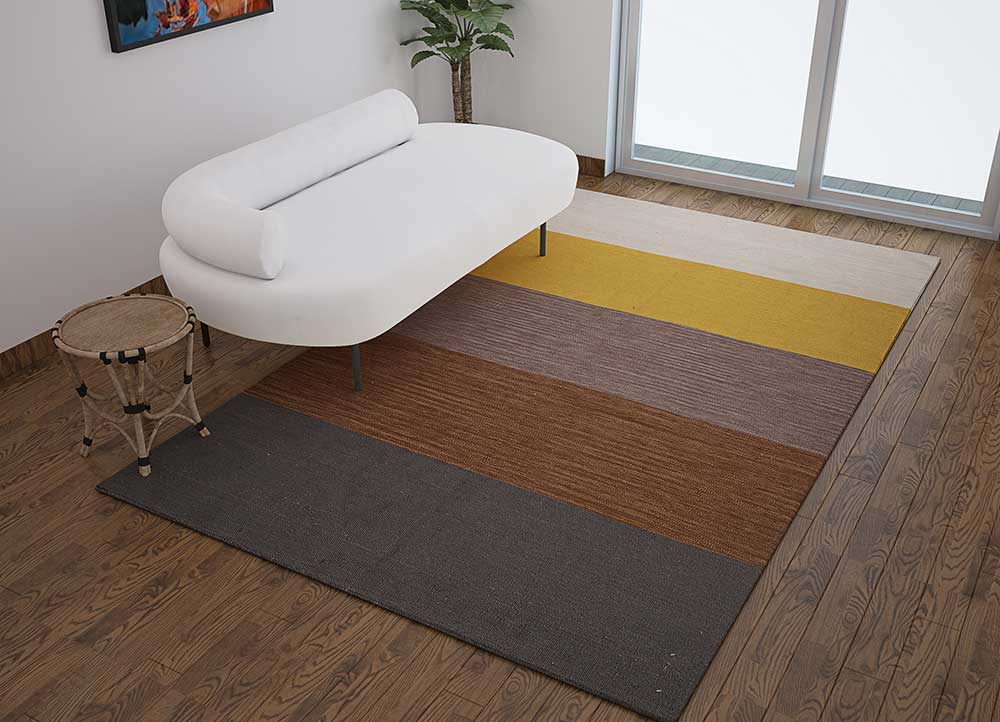indusbar ivory polyester Flat Weaves Rug - Loom