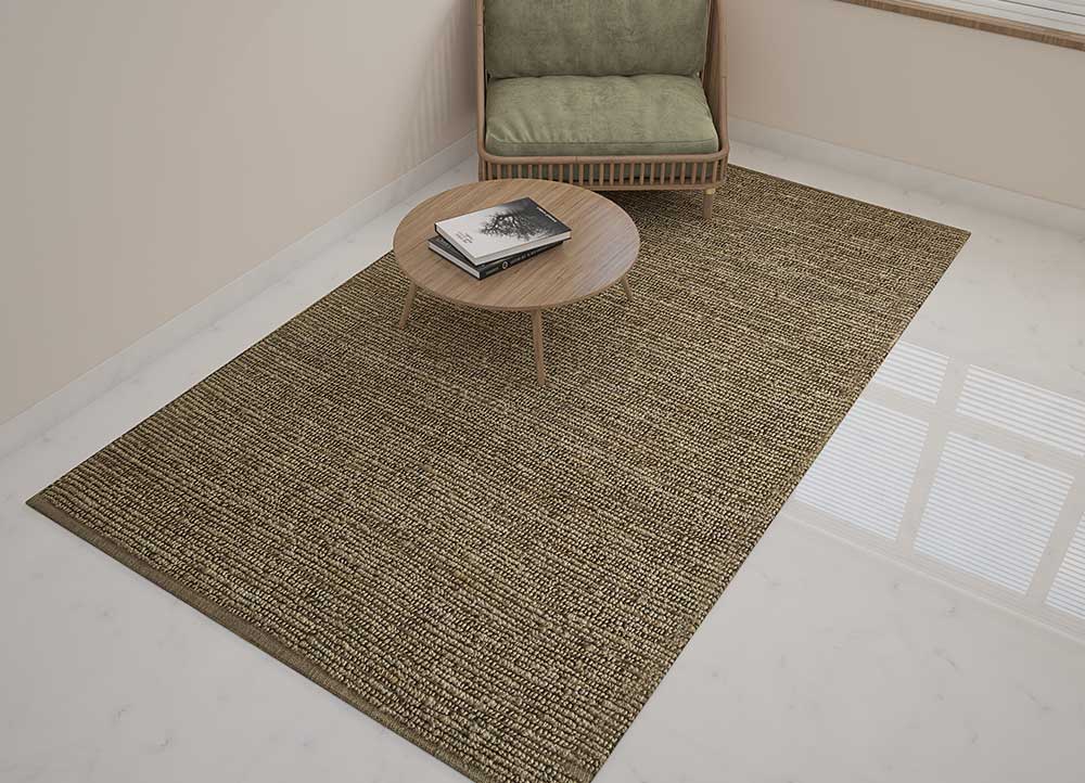 nomadic threads beige and brown jute and hemp Flat Weaves Rug - Loom