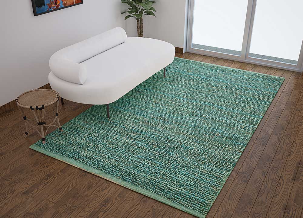 nomadic threads green jute and hemp Flat Weaves Rug - Loom