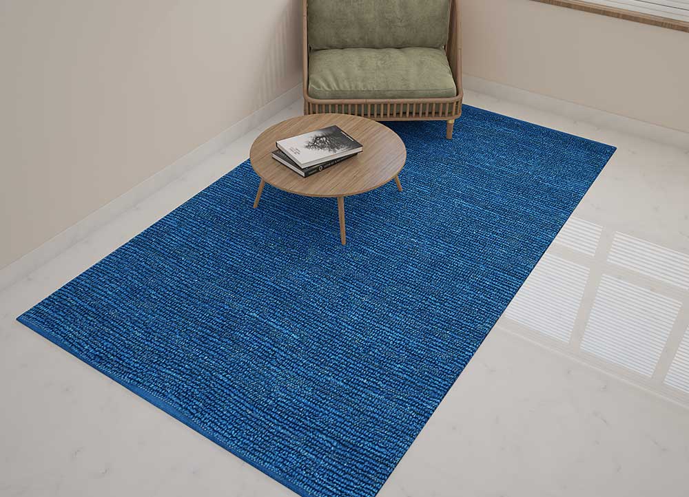 nomadic threads blue jute and hemp Flat Weaves Rug - Loom