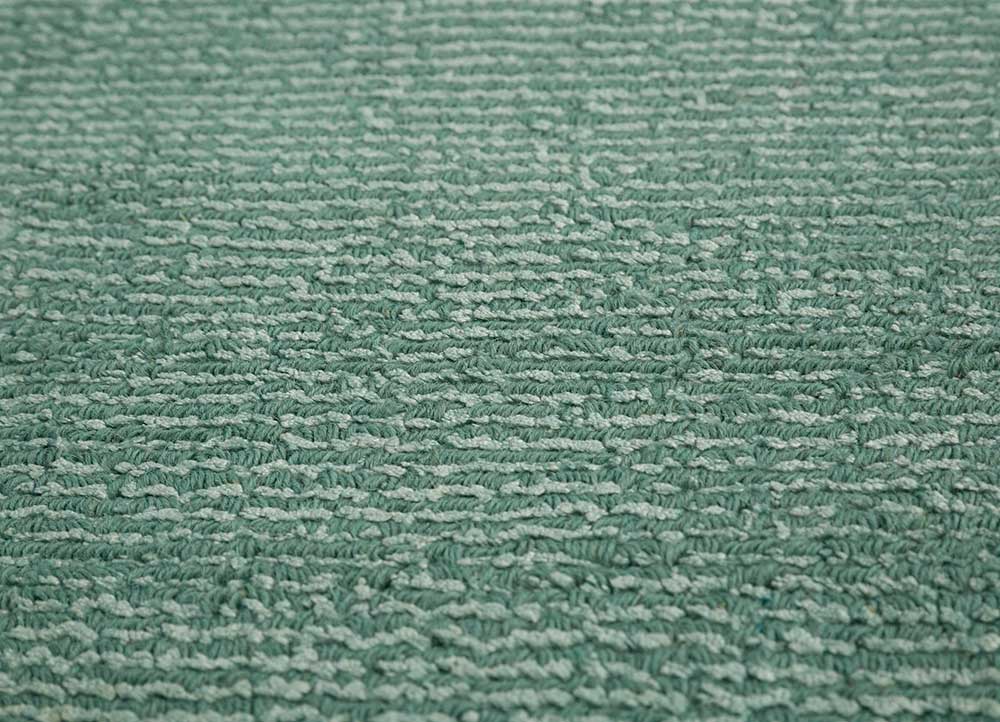 basis green wool and viscose Hand Loom Rug - Loom