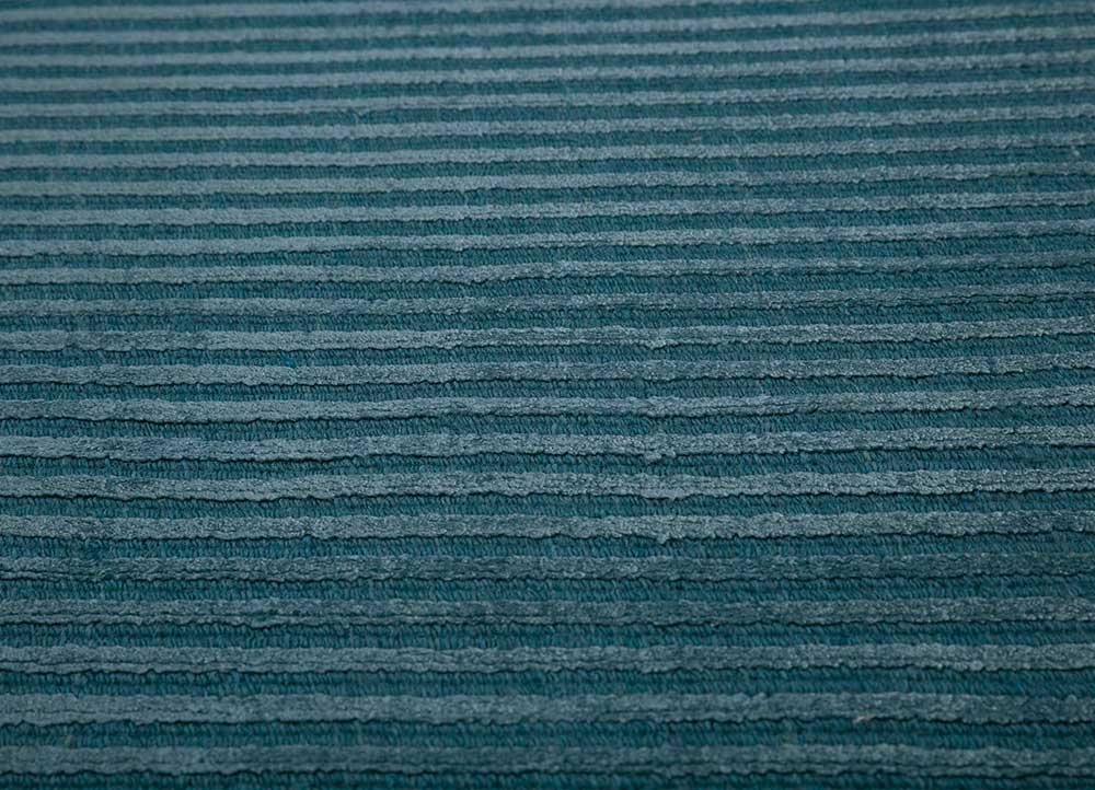 basis blue wool and viscose Hand Loom Rug - Loom