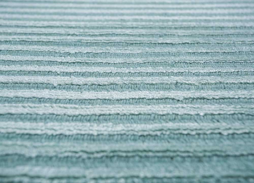 basis blue wool and viscose Hand Loom Rug - Loom