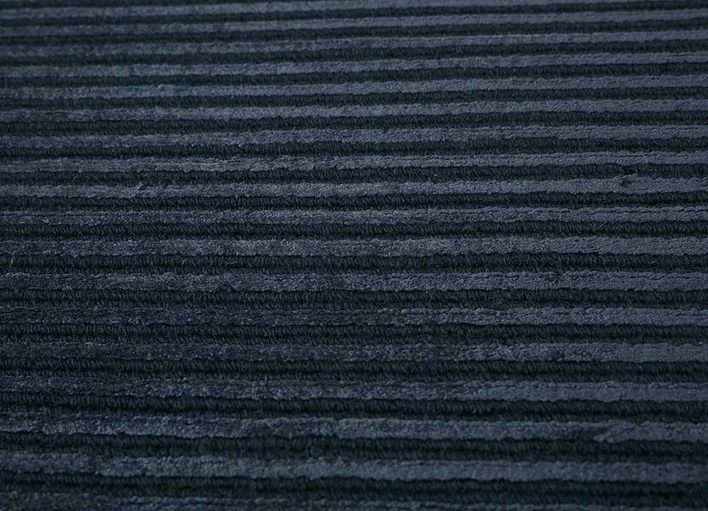 basis blue wool and viscose Hand Loom Rug - Loom