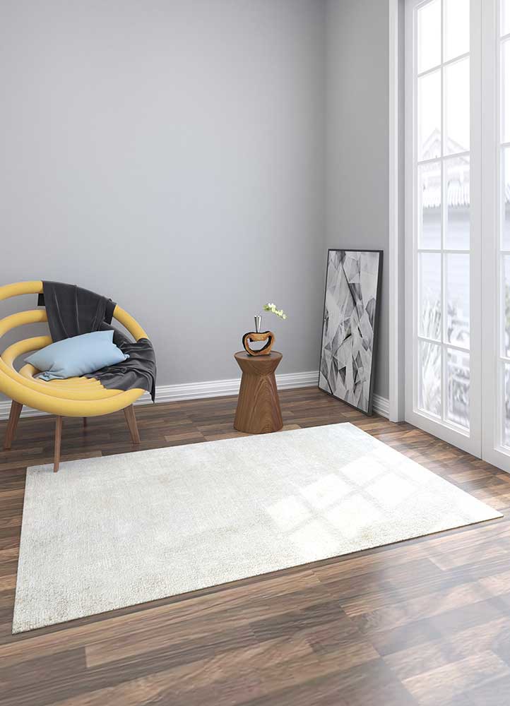 uvenuti ivory wool and bamboo silk Hand Knotted Rug - Loom uvenuti ivory wool and bamboo silk Hand Knotted Rug - Loom