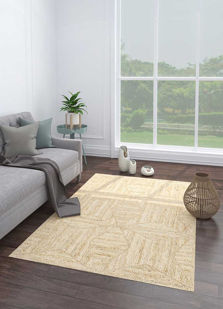 nomadic threads beige and brown jute and hemp Flat Weaves Rug - Loom