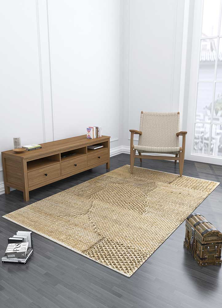 nomadic threads beige and brown jute and hemp Flat Weaves Rug - Loom