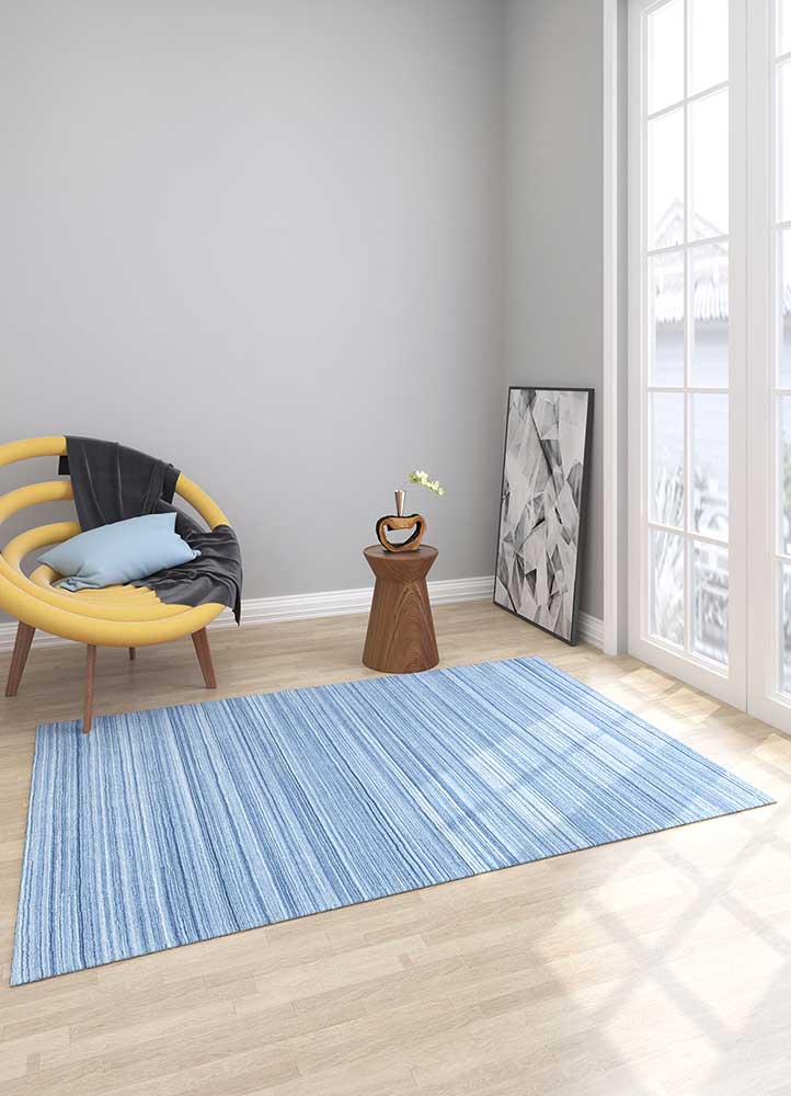 tesoro blue polyester Hand Loom Rug - Loom