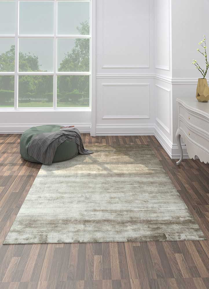 oxford beige and brown viscose Hand Loom Rug - Loom