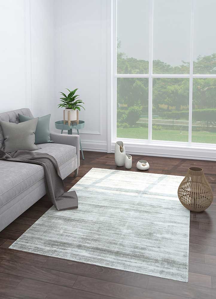 basis grey and black viscose Hand Loom Rug - Loom basis grey and black viscose Hand Loom Rug - Loom