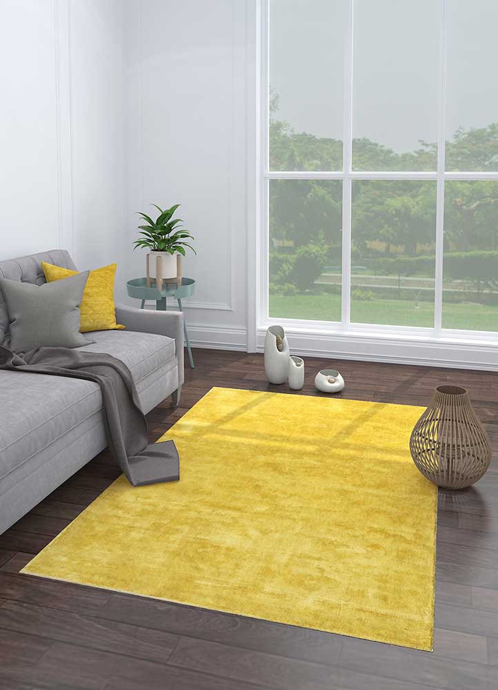 basis gold viscose Hand Loom Rug - Loom