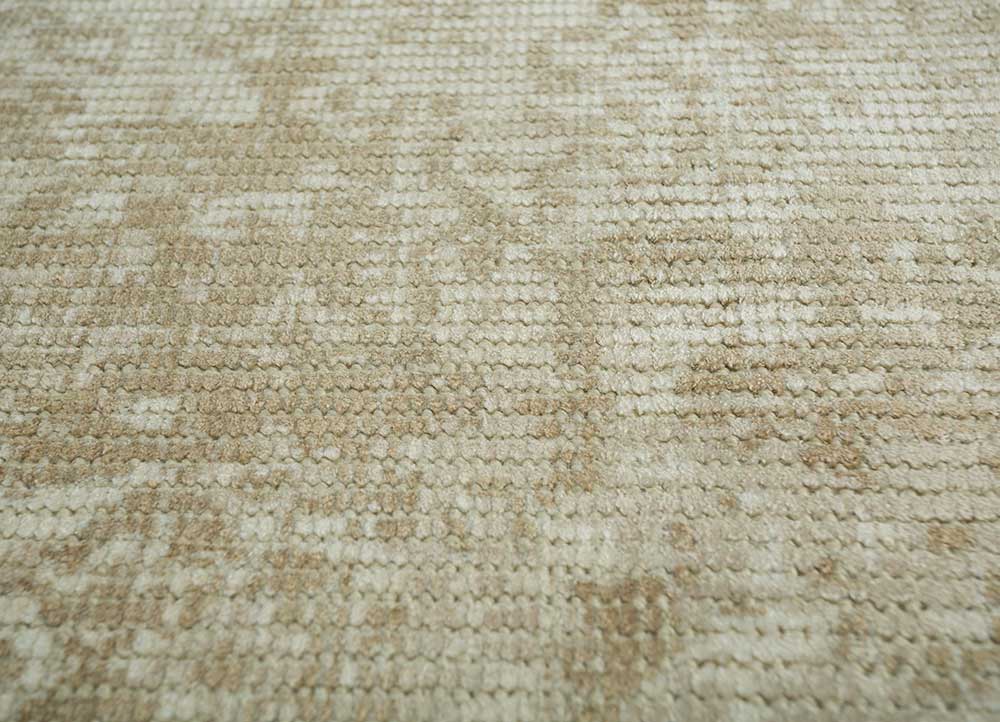 acar beige and brown wool and viscose Hand Loom Rug - Loom