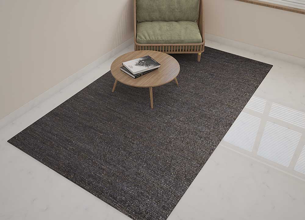 hula beige and brown jute and hemp Hand Knotted Rug - Loom