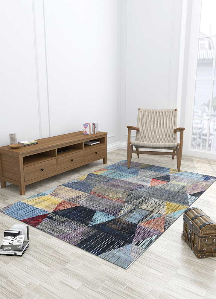 unstring by kavi multi wool and bamboo silk Hand Knotted Rug - Loom