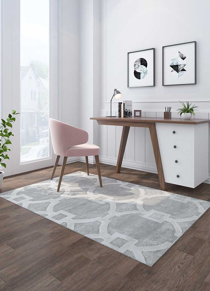 contour grey and black wool and viscose Hand Tufted Rug - Loom contour grey and black wool and viscose Hand Tufted Rug - Loom