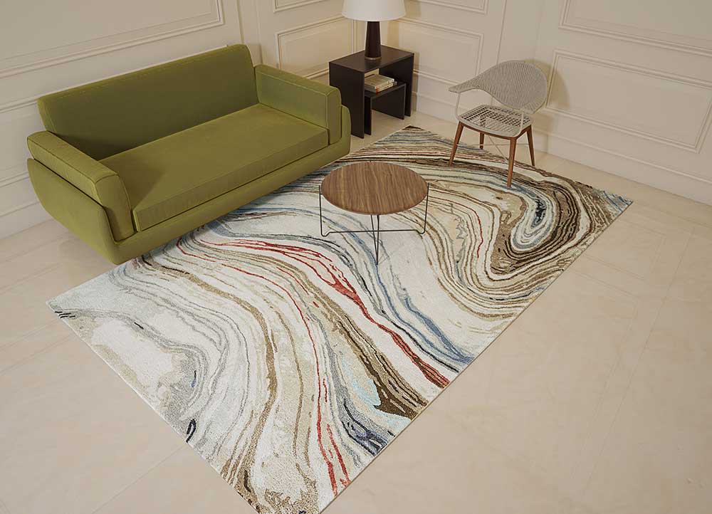 genesis ivory wool and viscose Hand Tufted Rug - Loom