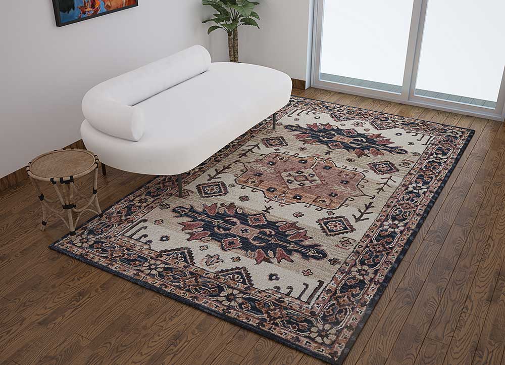 kasbah beige and brown wool Hand Tufted Rug - Loom