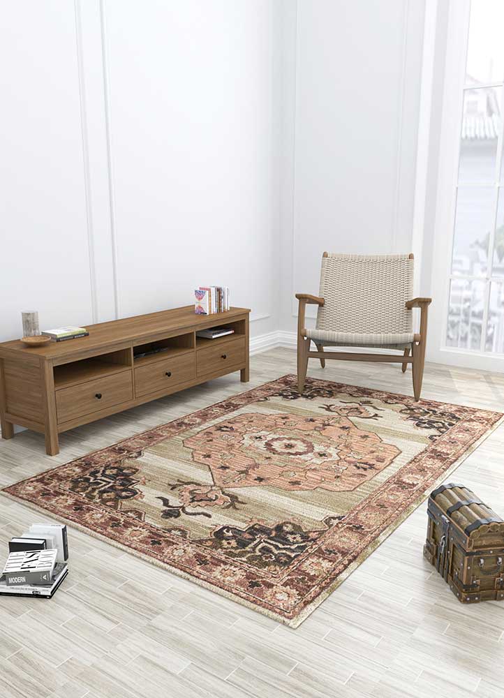 mythos beige and brown wool Hand Tufted Rug - Loom