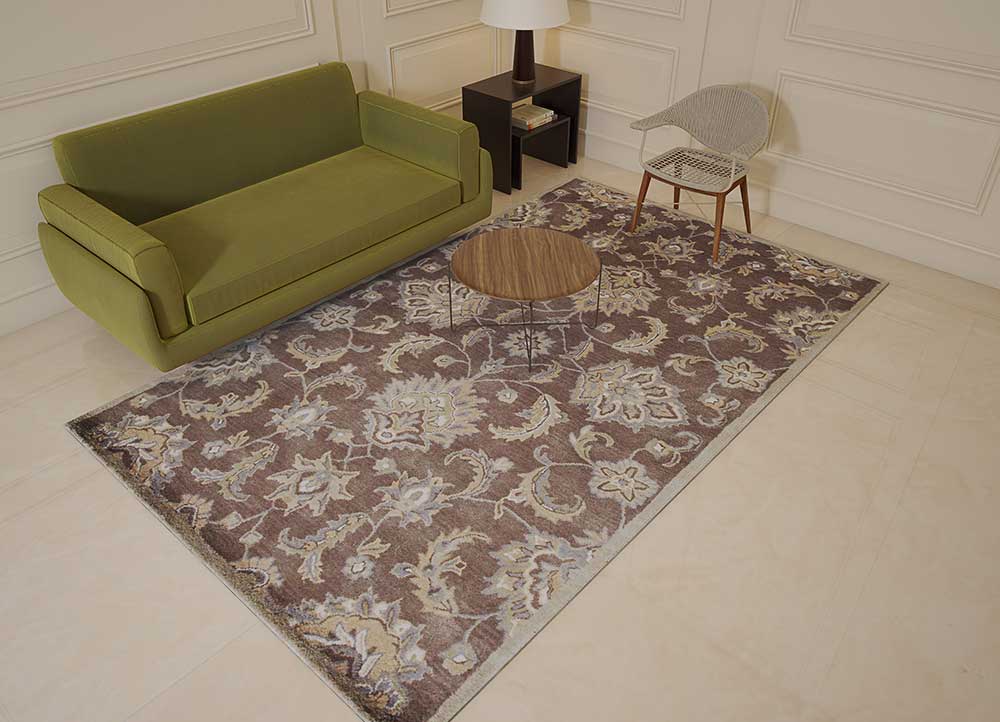 kasbah beige and brown wool Hand Tufted Rug - Loom