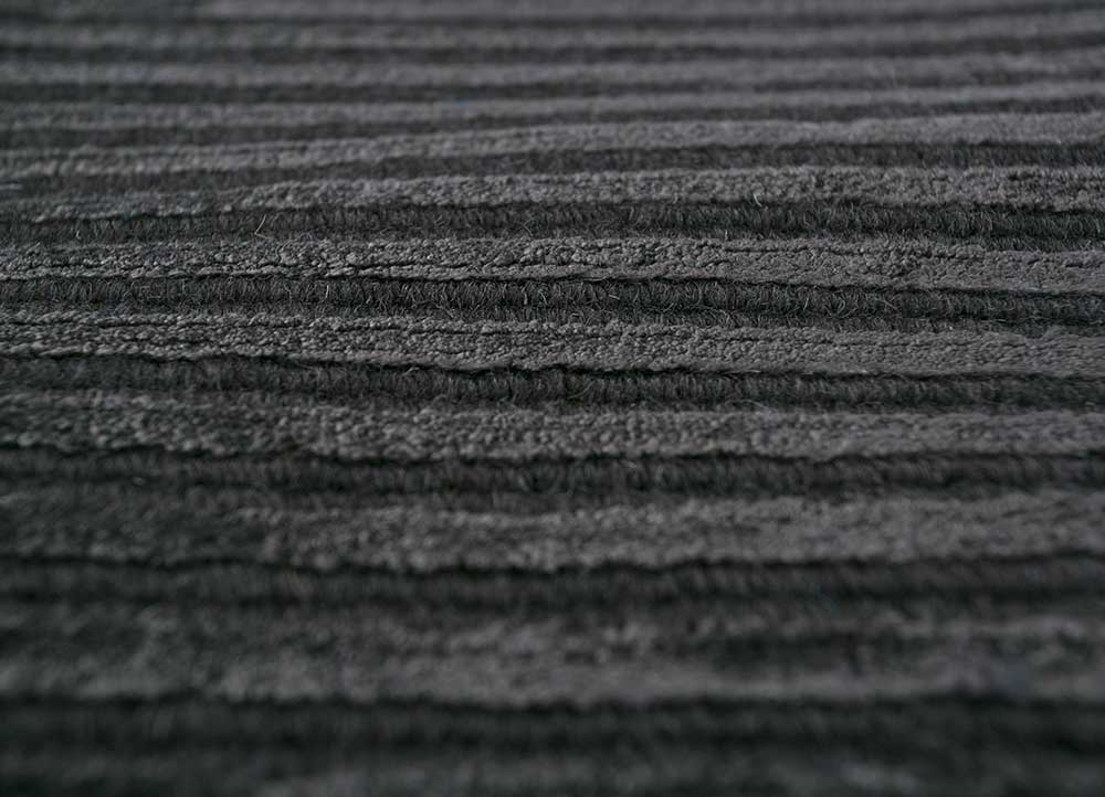 basis grey and black wool and viscose Hand Loom Rug - Loom