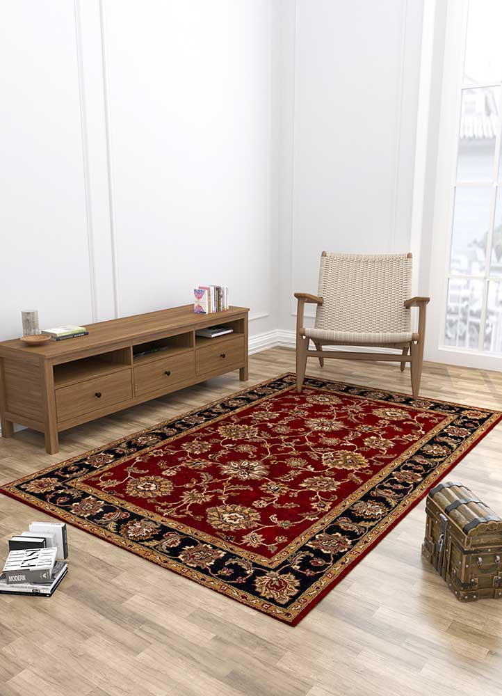 kasbah red and orange wool Hand Tufted Rug - Loom