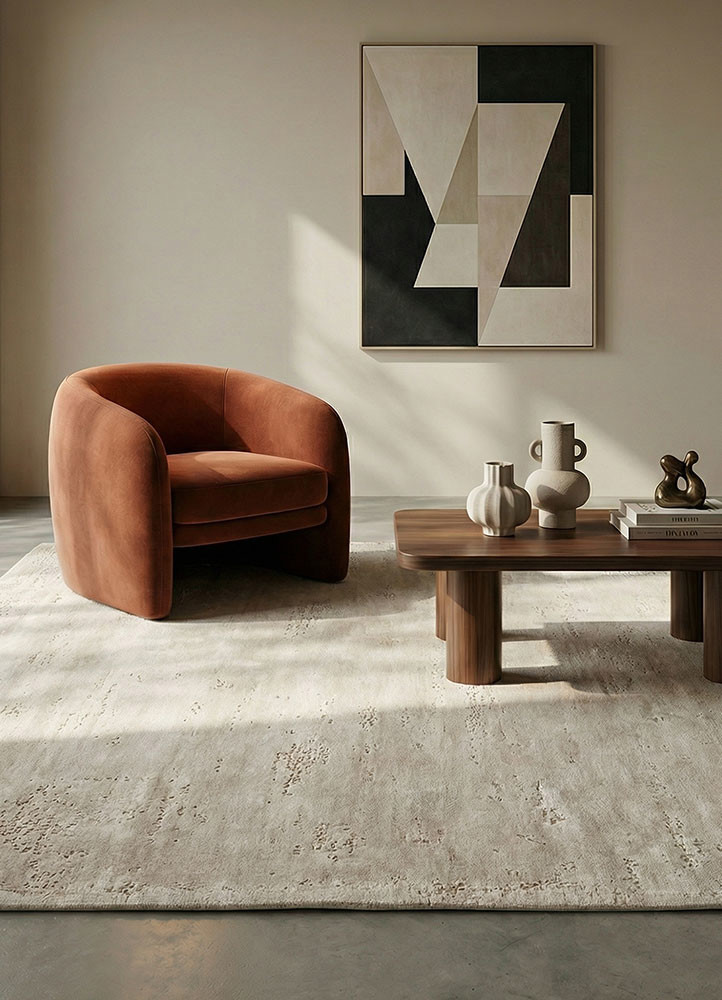 chaos theory by kavi ivory wool and bamboo silk Hand Knotted Rug - OtherShot1 chaos theory by kavi ivory wool and bamboo silk Hand Knotted Rug - OtherShot1
