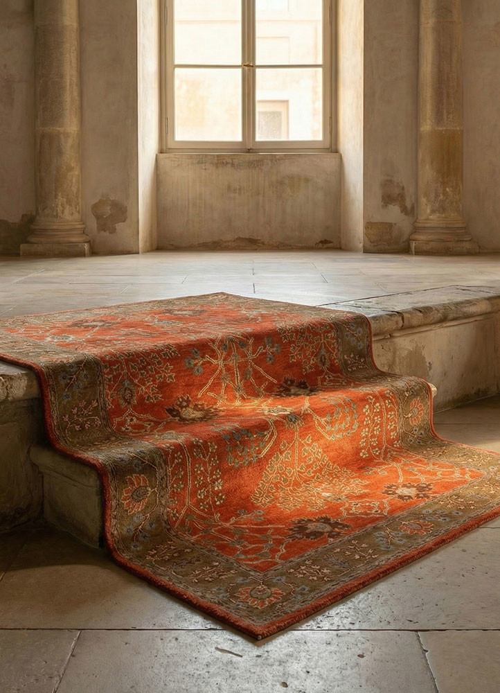 kasbah red and orange wool Hand Tufted Rug - OtherShot1 kasbah red and orange wool Hand Tufted Rug - OtherShot1