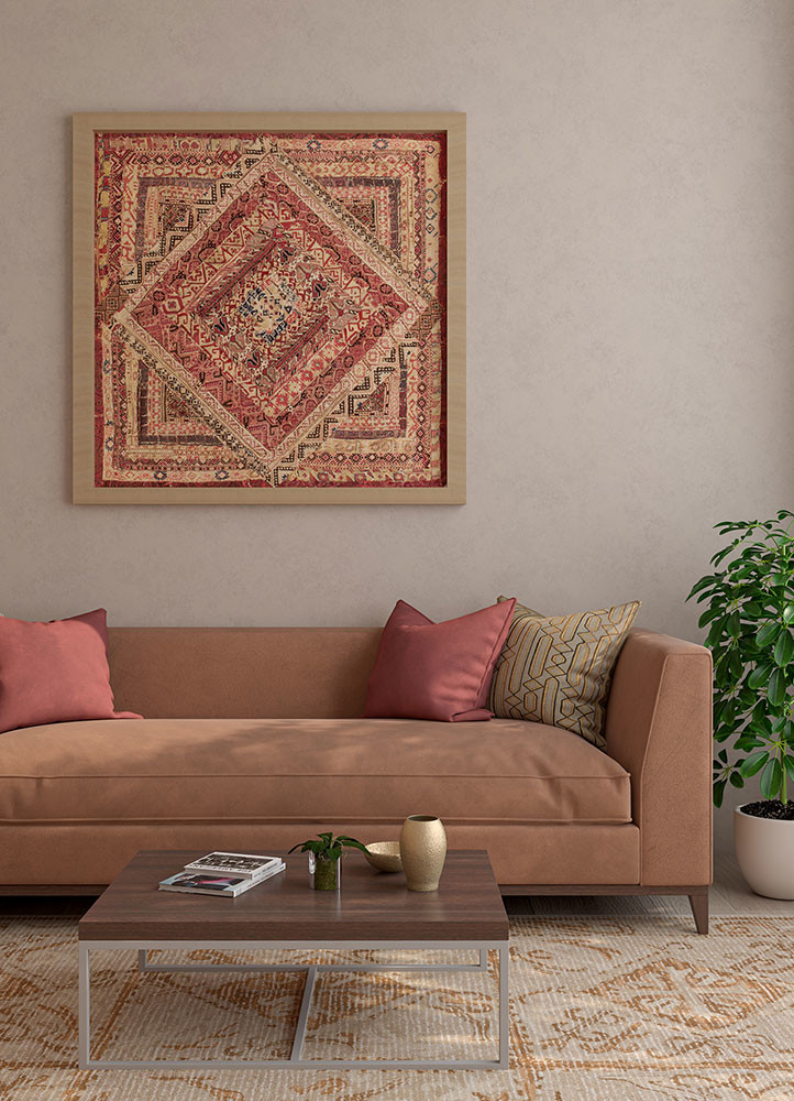 bespoke sile red and orange wool Wall Art Rug - OtherShot2 bespoke sile red and orange wool Wall Art Rug - OtherShot2