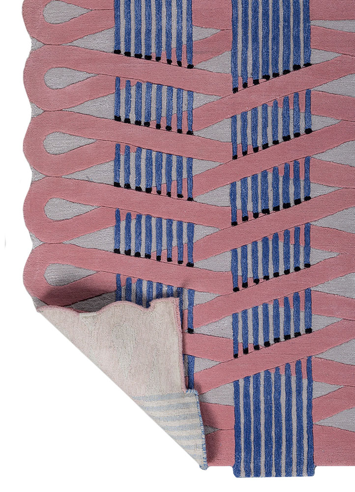 jaipur wunderkammer pink and purple wool and viscose Hand Tufted Rug - Perspective