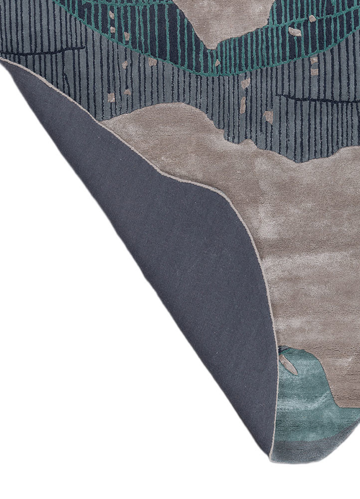 adrift grey and black wool and viscose Hand Tufted Rug - Perspective adrift grey and black wool and viscose Hand Tufted Rug - Perspective