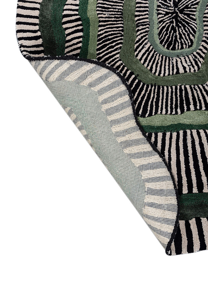 adrift grey and black wool and viscose Hand Tufted Rug - Perspective adrift grey and black wool and viscose Hand Tufted Rug - Perspective