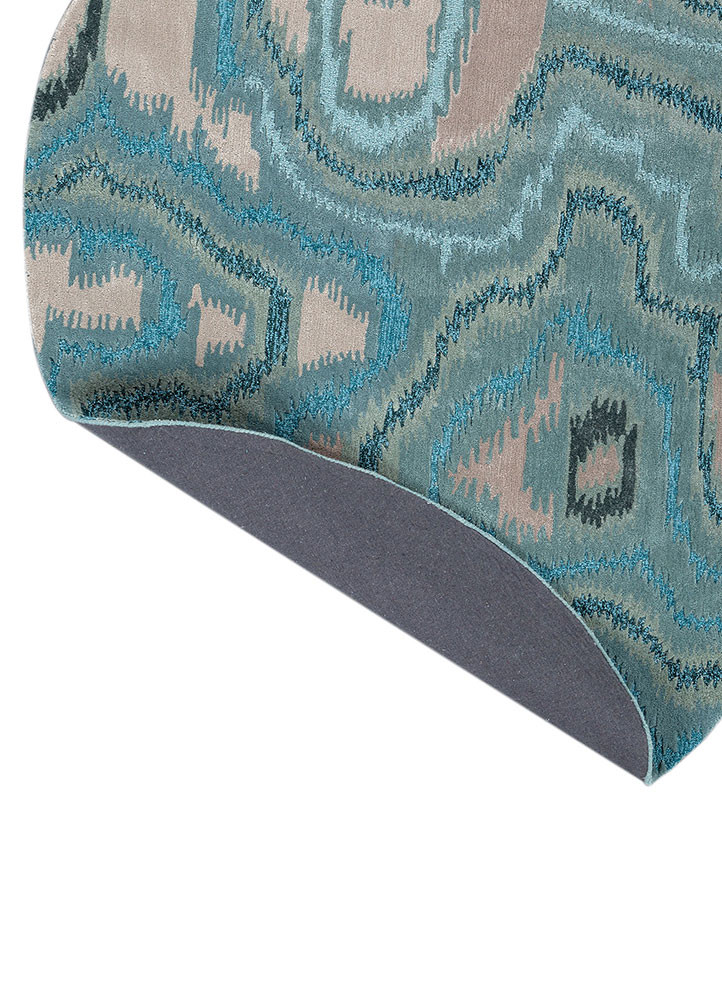 mythos blue wool and viscose Hand Tufted Rug - Perspective mythos blue wool and viscose Hand Tufted Rug - Perspective