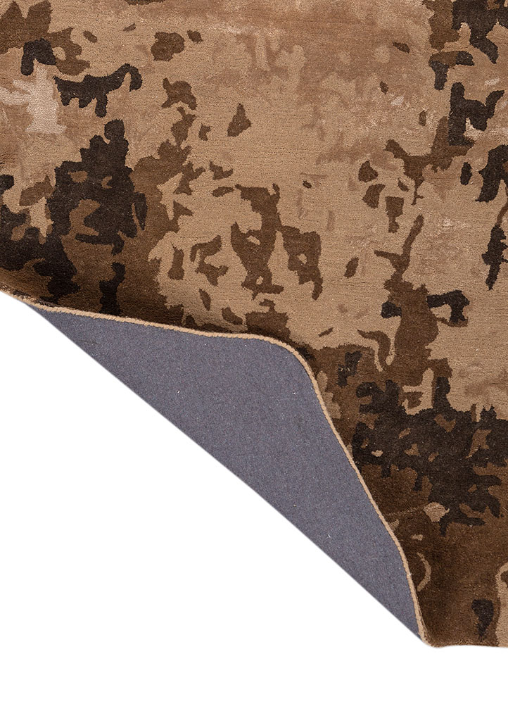 genesis beige and brown wool and viscose Hand Tufted Rug - Perspective