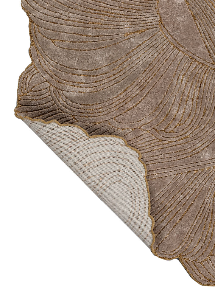 infini beige and brown viscose Hand Tufted Rug - Perspective