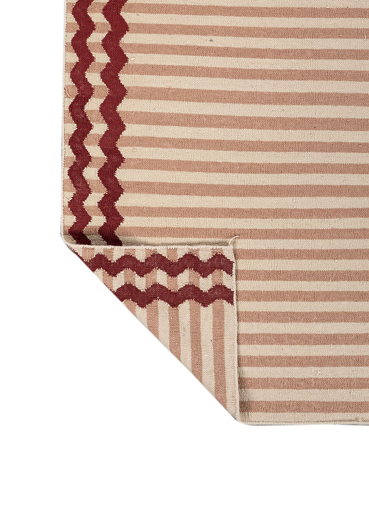 alhambra red and orange wool Flat Weaves Rug - Perspective alhambra red and orange wool Flat Weaves Rug - Perspective