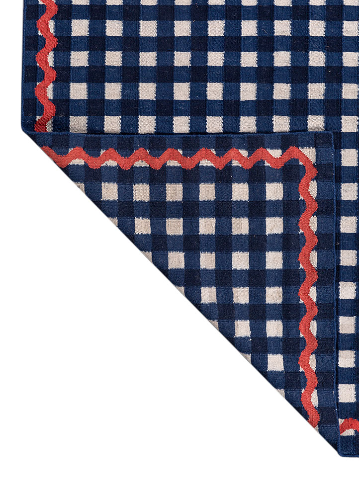 alhambra blue wool Flat Weaves Rug - Perspective