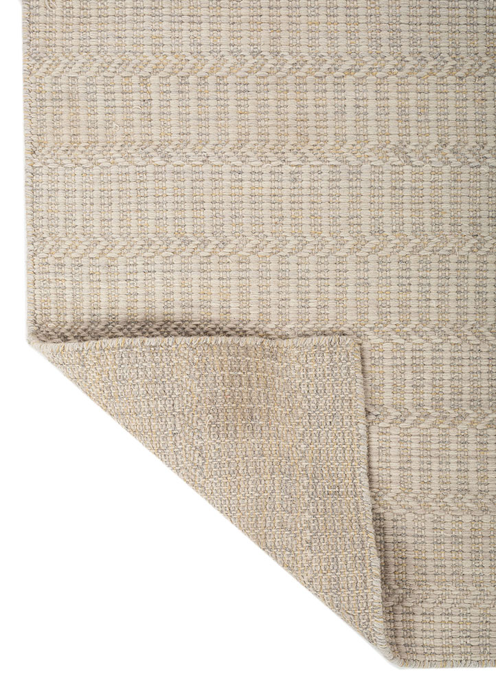 abrash ivory wool Flat Weaves Rug - Perspective