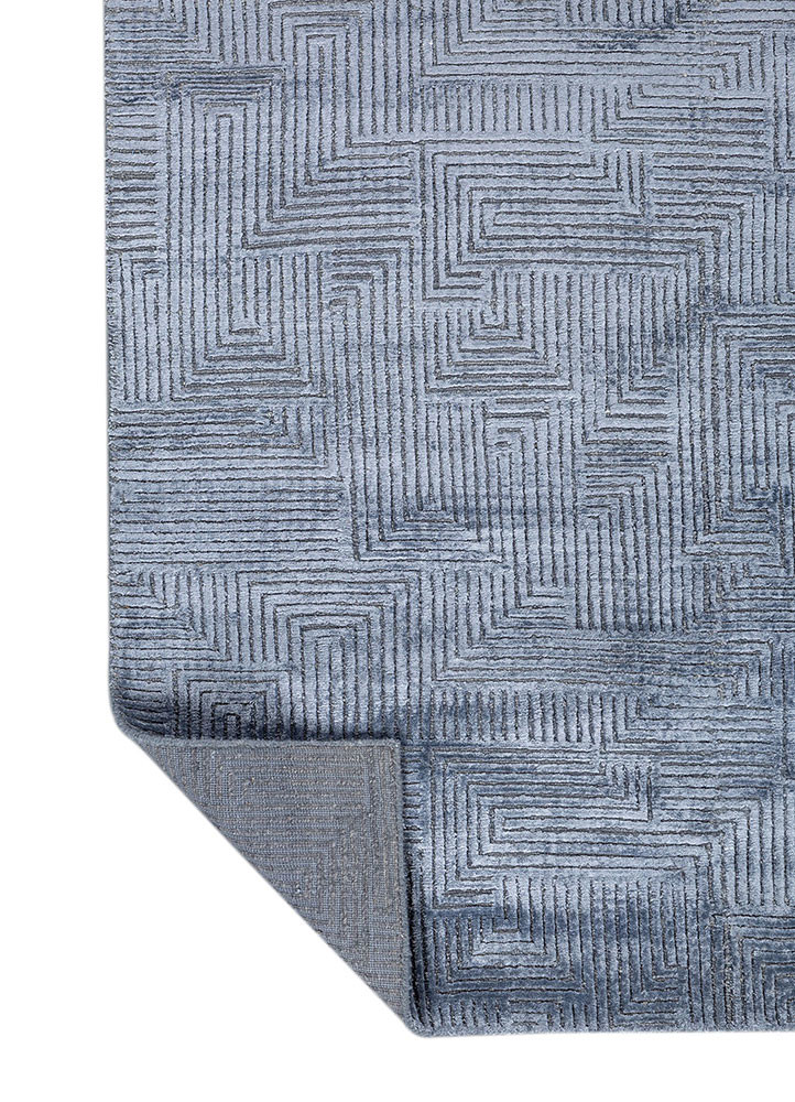 azalea blue wool and bamboo silk Hand Knotted Rug - Perspective azalea blue wool and bamboo silk Hand Knotted Rug - Perspective