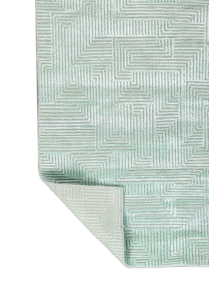 azalea blue wool and bamboo silk Hand Knotted Rug - Perspective azalea blue wool and bamboo silk Hand Knotted Rug - Perspective