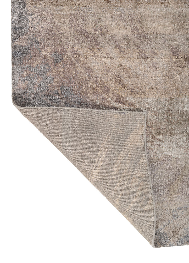 entropy blue silk Hand Knotted Rug - Perspective