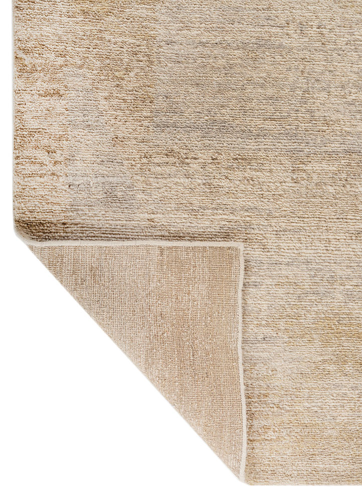 entropy gold wool Hand Knotted Rug - Perspective