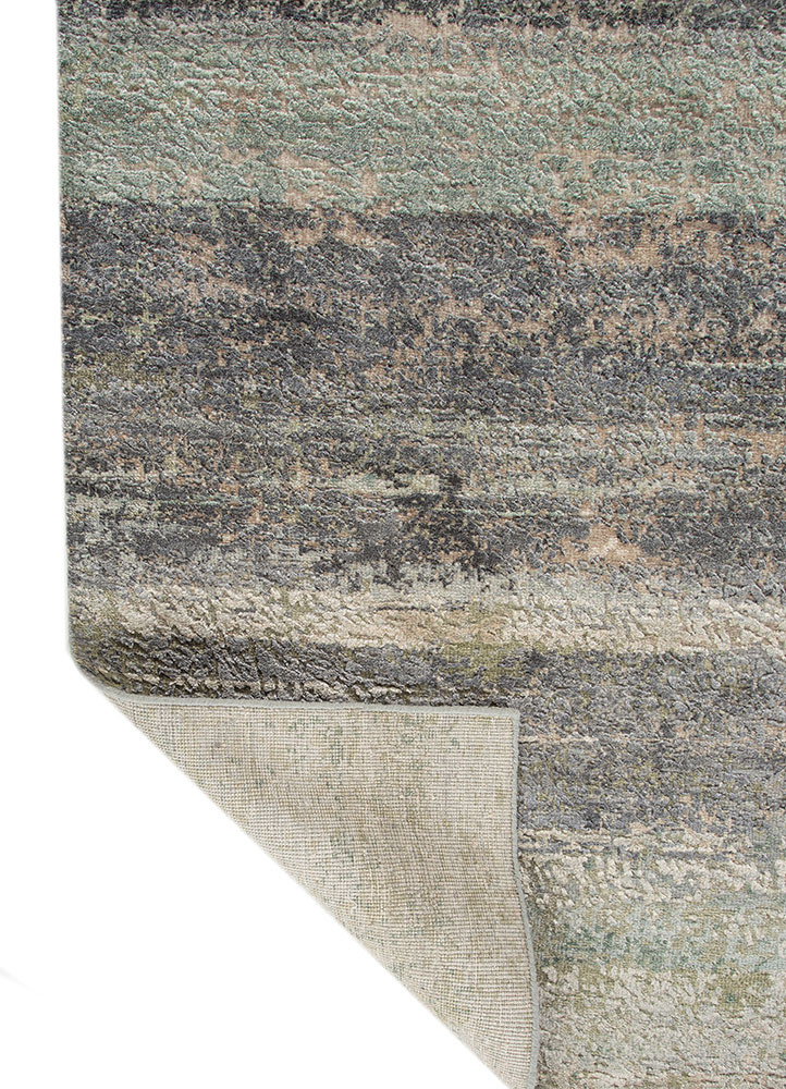 entropy ivory wool and silk Hand Knotted Rug - Perspective