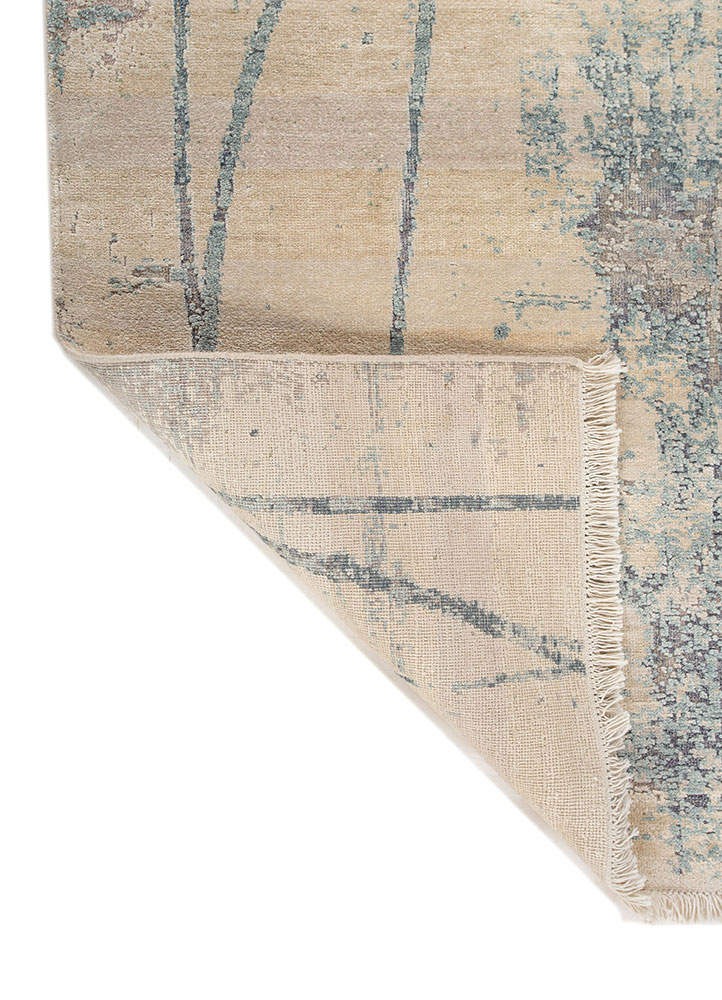 entropy ivory wool and silk Hand Knotted Rug - Perspective