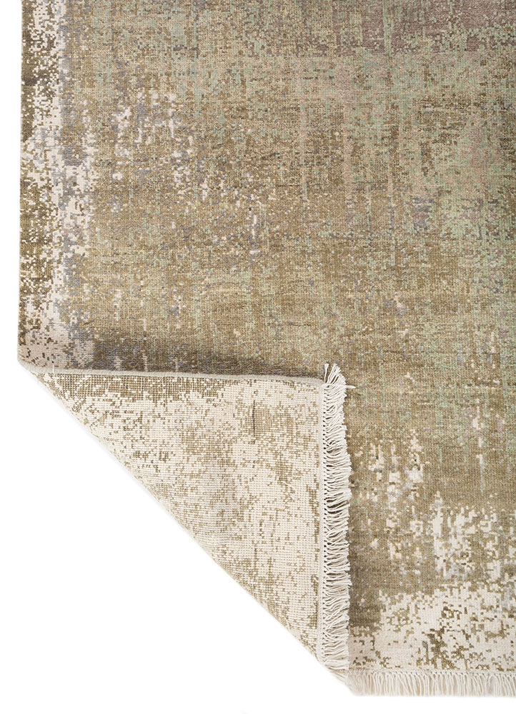 entropy ivory wool and silk Hand Knotted Rug - Perspective