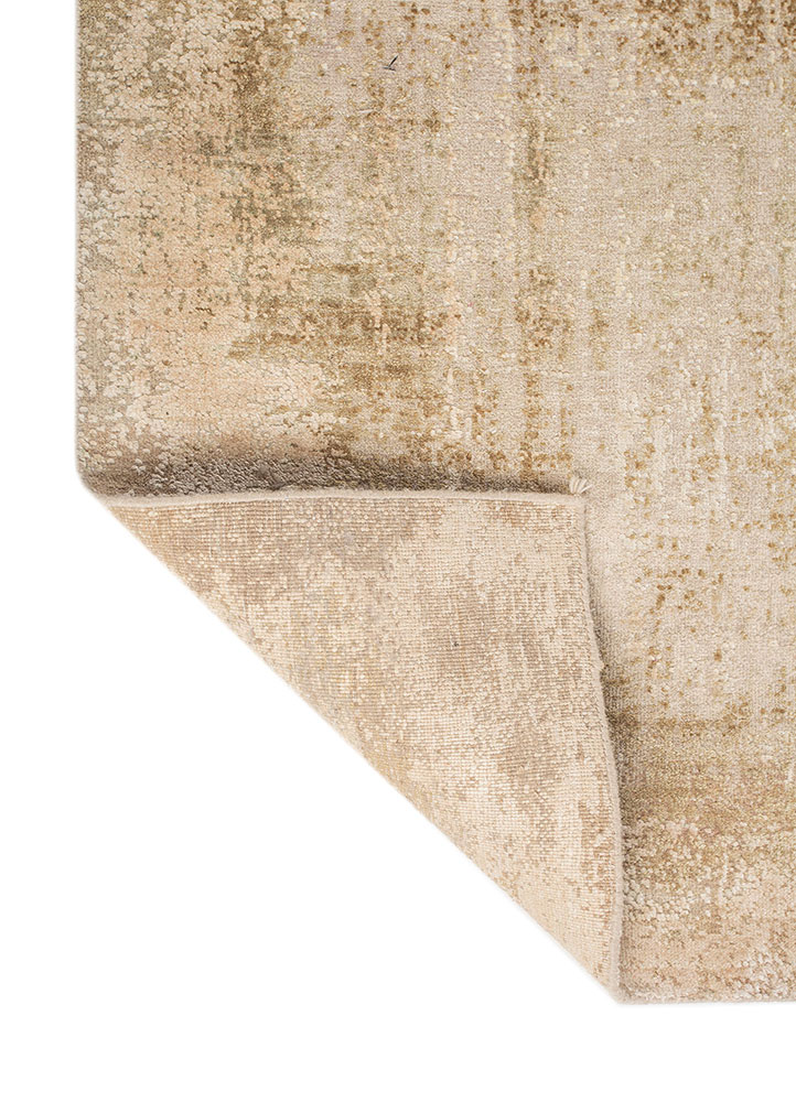 entropy ivory wool and silk Hand Knotted Rug - Perspective