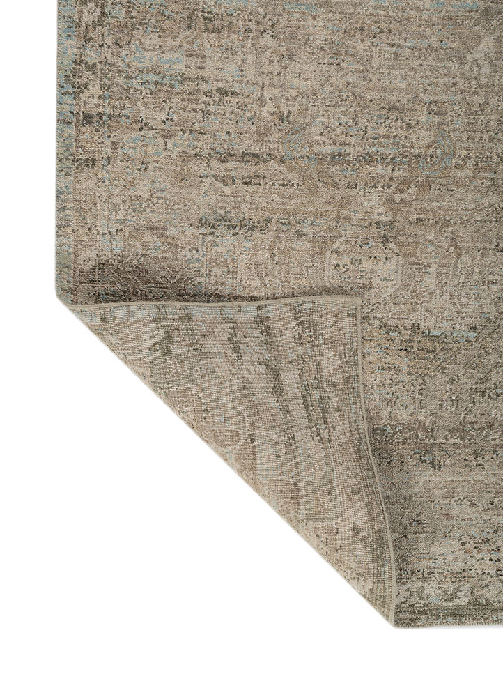 aprezo green wool Hand Knotted Rug - Perspective
