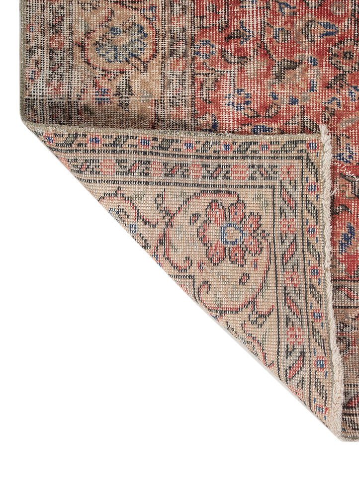 vintage ivory wool and bamboo silk Hand Knotted Rug - Perspective