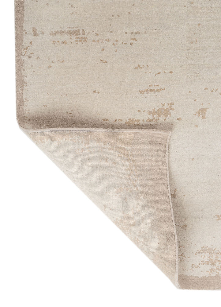 unfold by kavi ivory wool and bamboo silk Hand Knotted Rug - Perspective