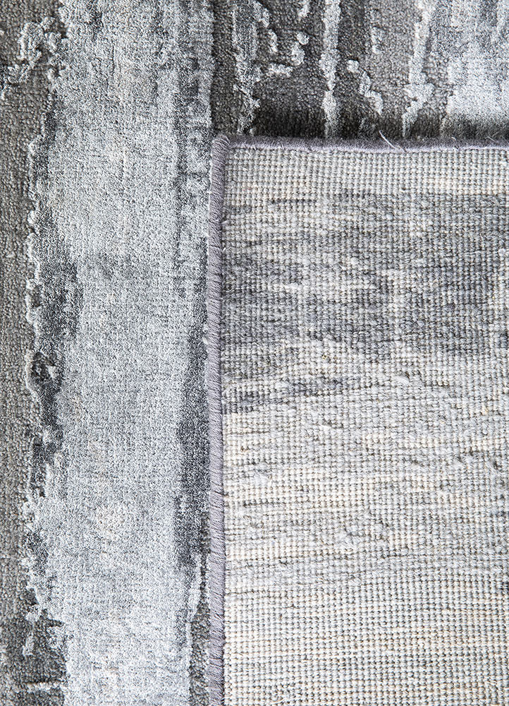 chaos theory by kavi grey and black wool and bamboo silk Hand Knotted Rug - Perspective chaos theory by kavi grey and black wool and bamboo silk Hand Knotted Rug - Perspective