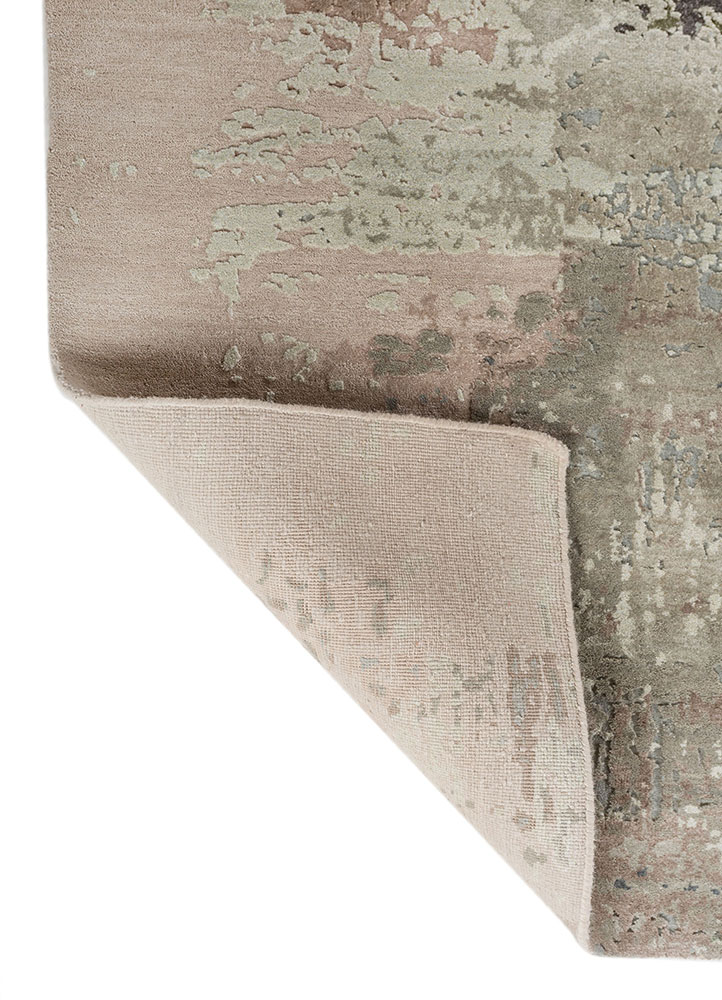 project error by kavi blue wool and bamboo silk Hand Knotted Rug - Perspective